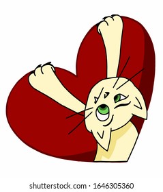 Stylized cat freehand pets Funny cats