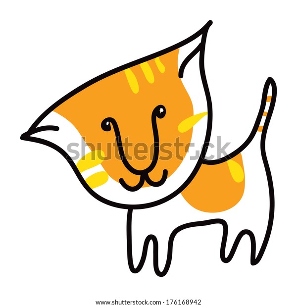 Stylized Cat Kitten Vector Illustration Stock Vector (Royalty Free ...
