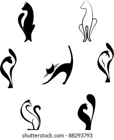 The stylized cats. Company logo design.