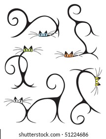 stylized cats in different poses