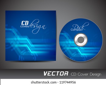 Stylized CD Cover Design Template. EPS 10.