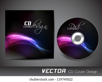 Stylized CD Cover design template. EPS 10.