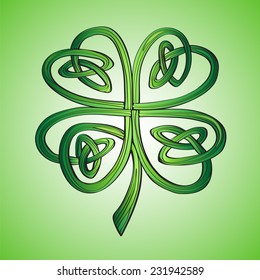 Stylized Celtic shamrock clover St. Patrick