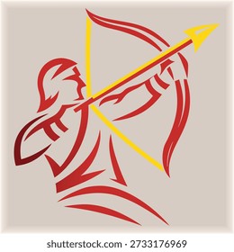 Stylized Centaur Archer Illustration: A Bold Graphic Design for Mythological Themes and Fantasy Art Projects