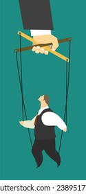 stylized characters men puppet controlled