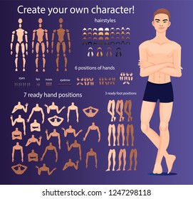 Stylized Characters Set For Animation. Man Model