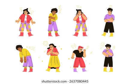 Stylized Characters That Express a Variety of Different Emotions and Feelings Beautifully