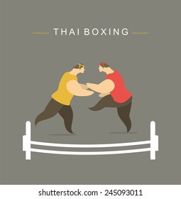 stylized characters two boxers in the ring are fighting boxing