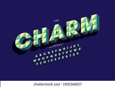 Vector de tipo alfabeto con encanto estilizado