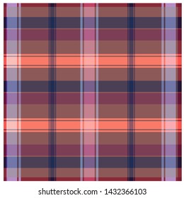 Stylized checkered background for prints, fabrics, designs, clothes. A cell is like a Scottish tartan - Illüstrasyon
