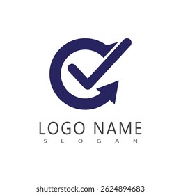 Diseño estilizado del símbolo del Vector del logotipo de la lista de verificación