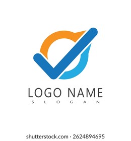 Design estilizado do símbolo vetorial do logotipo da lista de verificação