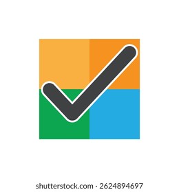Diseño estilizado del símbolo del Vector del logotipo de la lista de verificación