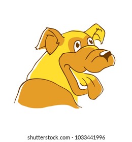 stylized cheerful yellow dog, vector illustration
