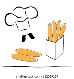 Stylized chef hat with loaves of bread