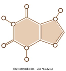 Stylized chemical structure of caffeine. Flat vector