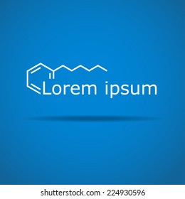 Stylized chemical title on gradient background, 2d illustration, vector, eps 10