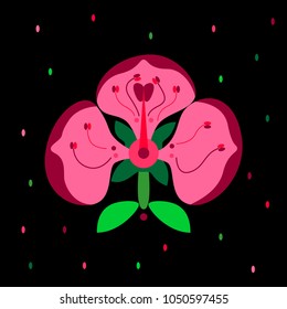 Stylized cherry blossom structure.