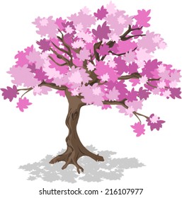 Stylized Cherry Blossom Tree Stock Vector (Royalty Free) 216107977 ...