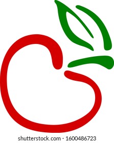 Stylized cherry on a white background