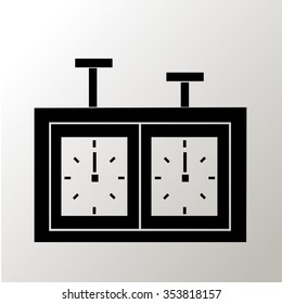 stylized chess clock in black and white colors
