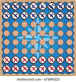 Stylized chess in the form of aircraft. Vector illustration.