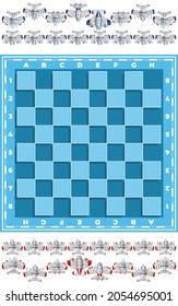 Stylized chess on the aviation theme. View from above. Isolated on white background. Vector illustration.