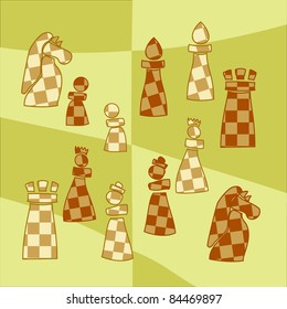 stylized chess pieces