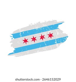 stylized chicago flag with grunge effect – vintage city flag – vector illustration
