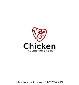 Logo-Design von Hühnern und Liebe	
