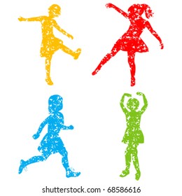 Stylized children made of flowers