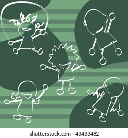 Stylized children silhouettes