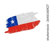 stylized chilean flag with grunge effect – vintage chile flag – vector illustration
