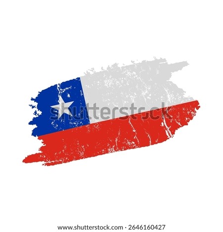 stylized chilean flag with grunge effect – vintage chile flag – vector illustration