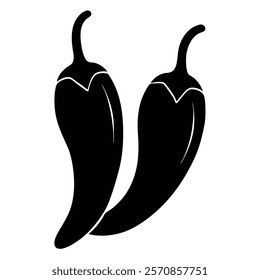 Stylized chilli silhouette for artistic and culinary themes