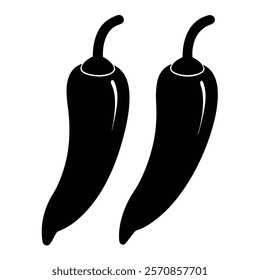 Stylized chilli silhouette for culinary and artistic designs