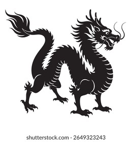 Stylized Chinese Dragon Icon Representing Power And Good Fortune