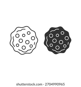 Diseño estilizado del Vector del conjunto del icono de la galleta de la viruta de chocolate
