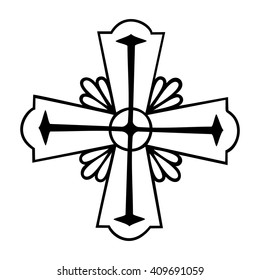 Stylized christian cross, church cross, vector illustration isolated on white background