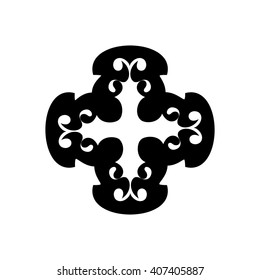 Stylized christian cross, vector illustration isolated on white background