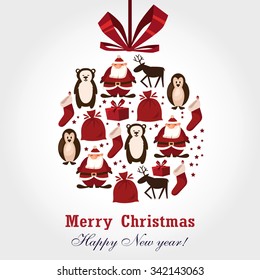 stylized Christmas ball. card. vector illustration.