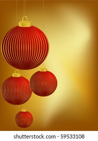 stylized Christmas ball on decorative background
