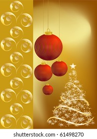stylized Christmas ball on decorative background