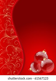 stylized Christmas ball on decorative background
