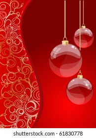 stylized Christmas ball on decorative background