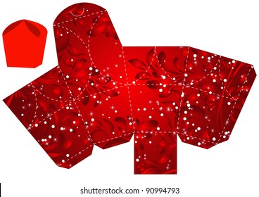 stylized Christmas box blank template