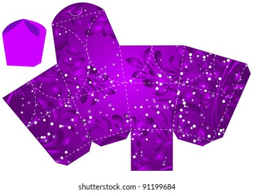 stylized Christmas box blank template