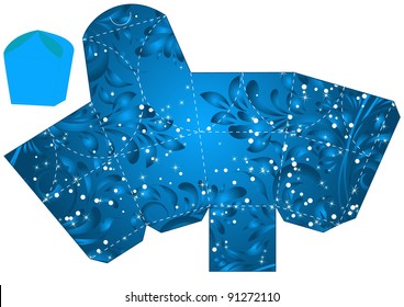 stylized Christmas box blank template