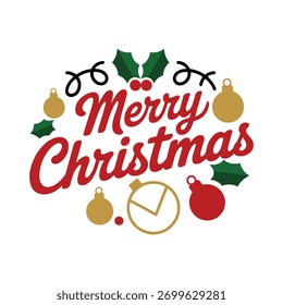 Navidades estilizadas Adornos y tipografía de guiones Diseño de celebración
