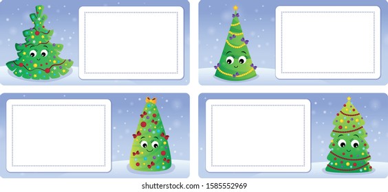 Tarjetas de tema estilizadas de Navidad 2 - ilustración vectorial eps10.